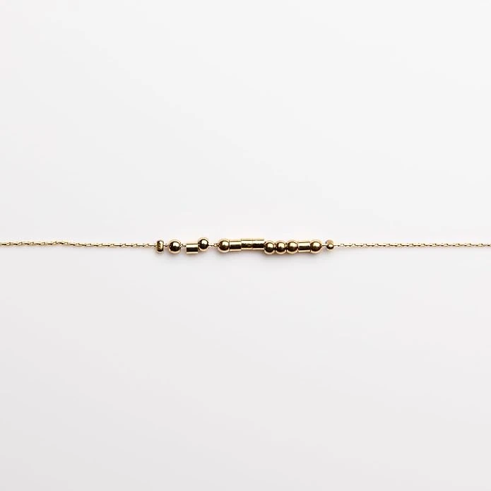 Love 18K Gold Morse Code Bracelet | 1 Corinthians 13:8 4 Love 18K Gold Morse Code Bracelet | 1 Corinthians 13:8 - Image 2