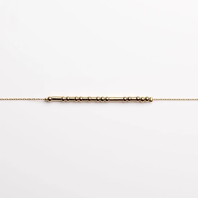 Precious 18K Gold Morse Code Bracelet | Proverbs 31:10 4 Precious 18K Gold Morse Code Bracelet | Proverbs 31:10 - Image 2