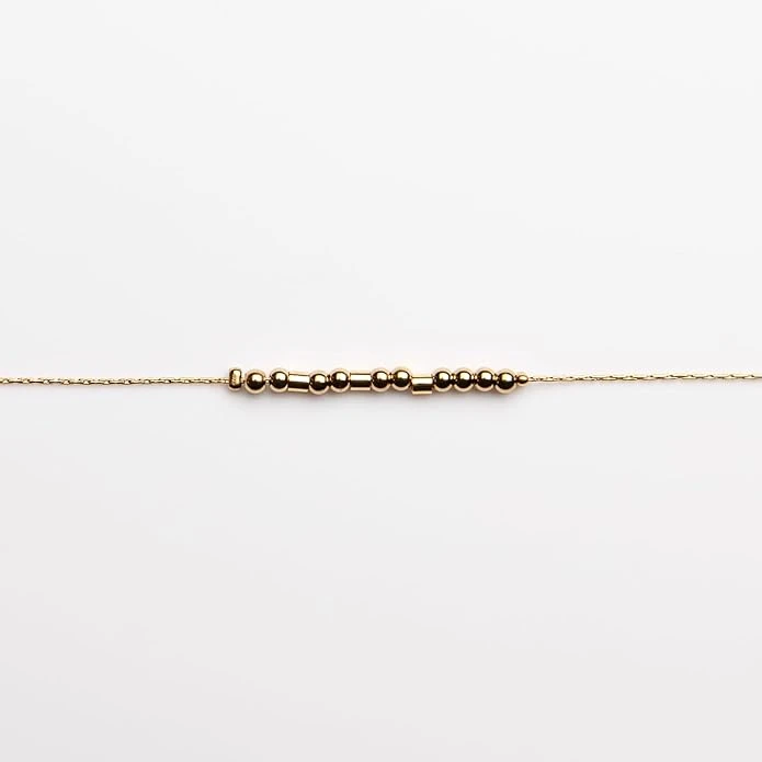 Faith 18K Gold Morse Code Bracelet | Matthew 17:20 4 Faith 18K Gold Morse Code Bracelet | Matthew 17:20 - Image 2