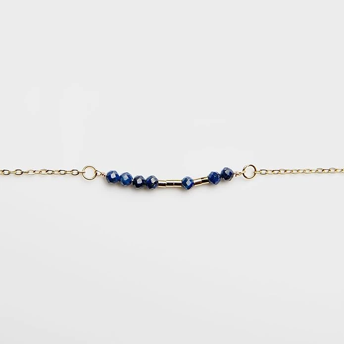 Hope 18K Gold & Lapis Lazuli Morse Code Bracelet | Romans 12:12 4 Hope 18K Gold & Lapis Lazuli Morse Code Bracelet | Romans 12:12 - Image 2