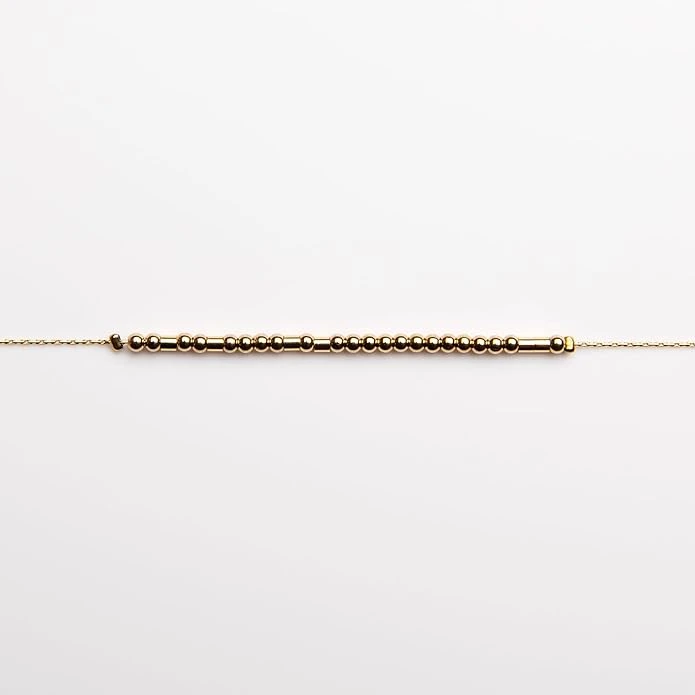 Friendship 18K Gold Morse Code Bracelet | Proverbs 27:9 4 Friendship 18K Gold Morse Code Bracelet | Proverbs 27:9 - Image 2