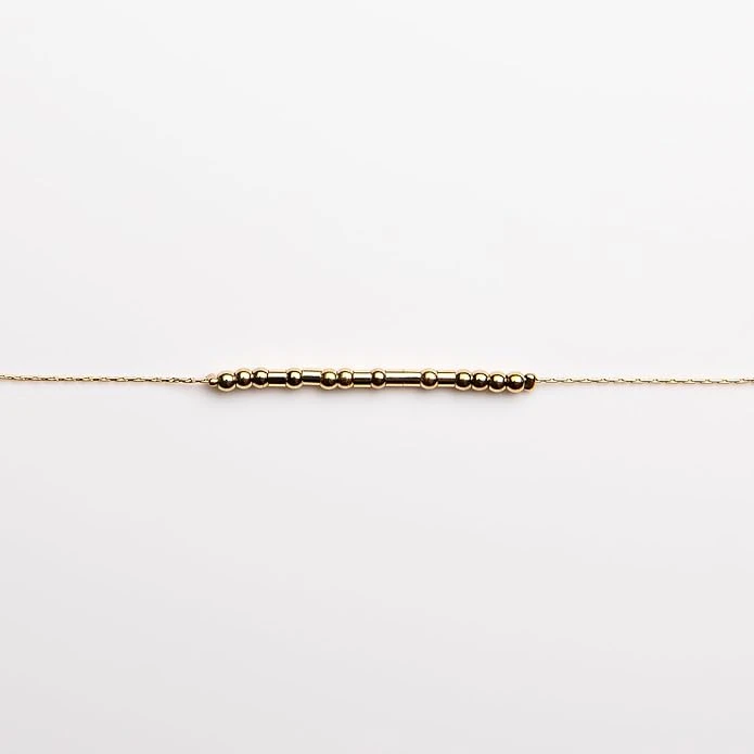 Strength 18K Gold Morse Code Bracelet | Joshua 1:9 4 Strength 18K Gold Morse Code Bracelet | Joshua 1:9 - Image 2