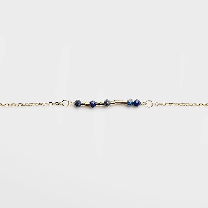 WWJD 18K Gold & Lapis Lazuli Morse Code Bracelet 4 WWJD 18K Gold & Lapis Lazuli Morse Code Bracelet - Image 2