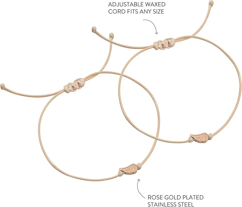Sisters Double Bracelet Charm Bracelet With Angel Wings | 1 John 4:21 4 Sisters Double Bracelet Charm Bracelet With Angel Wings | 1 John 4:21 - Image 2