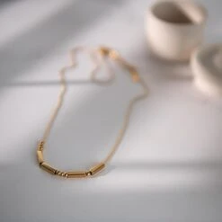 Strength 18K Gold Chunky Morse Code Necklace | Philippians 4:13 13 Strength 18K Gold Chunky Morse Code Necklace | Philippians 4:13 -Lord's Guidance 61AMxK1Y1cL. AC SY695 1