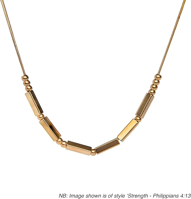 Trust 18K Gold Chunky Morse Code Necklace | Proverbs 3:5-6 6 Trust 18K Gold Chunky Morse Code Necklace | Proverbs 3:5-6 - Image 4