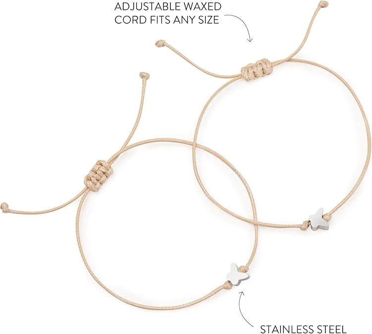 Miles Apart But Close At Heart Double Charm Bracelet With Butterfly | Ecclesiastes 4:10 4 Miles Apart But Close At Heart Double Charm Bracelet With Butterfly | Ecclesiastes 4:10 - Image 2