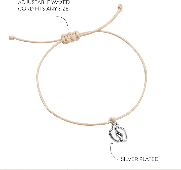 Mommy To Be Charm Bracelet With Silver Plated Baby Feet | Psalm 127:3 4 Mommy To Be Charm Bracelet With Silver Plated Baby Feet | Psalm 127:3 - Image 2