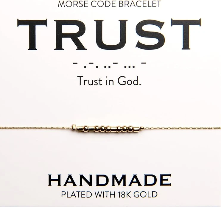 Trust In God 18K Gold Morse Code Bracelet 3 Trust In God 18K Gold Morse Code Bracelet