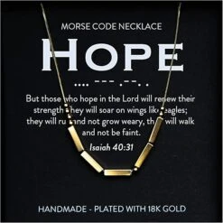 Hope 18K Gold Chunky Morse Code Necklace | Isaiah 40:31