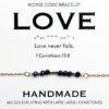 Love 18K Gold & Lapis Lazuli Morse Code Bracelet | 1 Corinthians 13:8 2 Love 18K Gold & Lapis Lazuli Morse Code Bracelet | 1 Corinthians 13:8 -Lord's Guidance 71SwBEu f9L. AC SY695