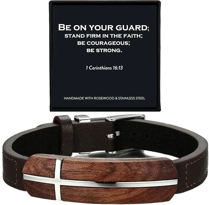 Men's Rosewood Cross Bracelet | 1 Corinthians 16:13 3 Men's Rosewood Cross Bracelet | 1 Corinthians 16:13