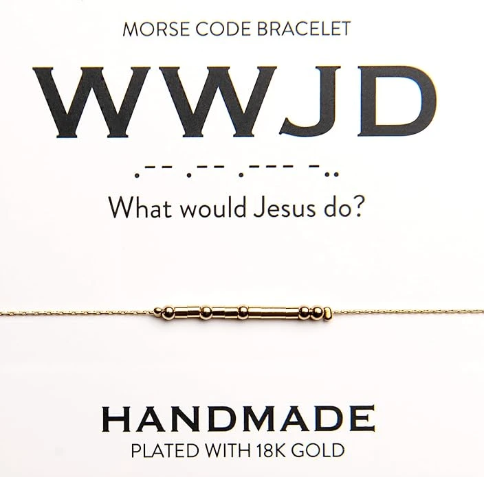 WWJD 18K Gold Morse Code Bracelet 3 WWJD 18K Gold Morse Code Bracelet