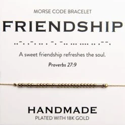 Friendship 18K Gold Morse Code Bracelet | Proverbs 27:9