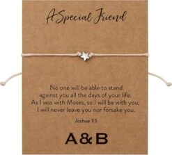A Special Friend Christian Charm Bracelet With Star | Joshua 1:5