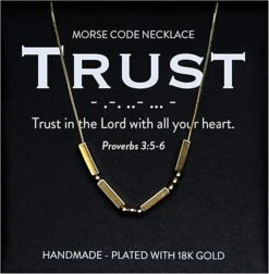 Trust 18K Gold Chunky Morse Code Necklace | Proverbs 3:5-6