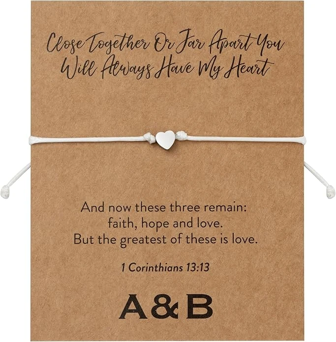 Close Together Or Far Apart You Will Always Have My Heart Charm Bracelet | 1 Corinthians 13:13 3 Close Together Or Far Apart You Will Always Have My Heart Charm Bracelet | 1 Corinthians 13:13
