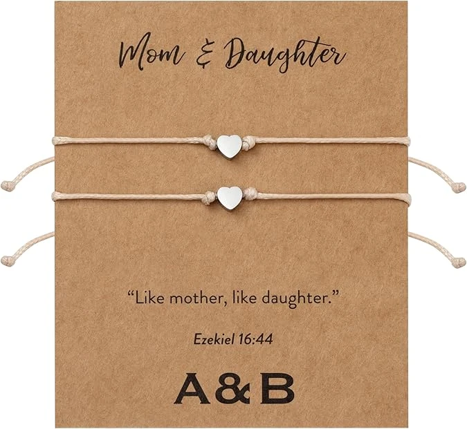 Mum And Daughter Double Charm Bracelet Set With Stainless Steel Hearts | Ezekiel 16:44 3 Mum And Daughter Double Charm Bracelet Set With Stainless Steel Hearts | Ezekiel 16:44