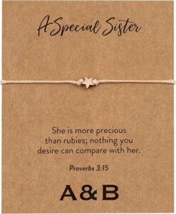 A Special Sister Charm Bracelet With Rose Gold Plated Star | Proverbs 3:15