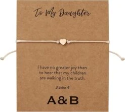 To My Daughter Charm Bracelet With Rose Gold Plated Heart | 3 John 4