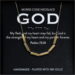 God 18K Gold Chunky Morse Code Necklace | Psalms 73:26