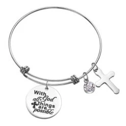 Bible Verse Bracelet All Things Are Possible (Bangle)