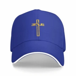 Jesus Cross Adjustable Baseball Cap 29 Jesus Cross Adjustable Baseball Cap -Lord's Guidance BaseballCapBlue