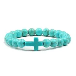 Cross Bead Bracelet Turquoise