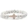 Cross Bead Bracelet White