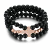 Cross Bead Bracelet Diamond (Rose Gold) 1 Cross Bead Bracelet Diamond (Rose Gold) -Lord's Guidance Black Bead Bracelet with Cross rose gold lords guidance