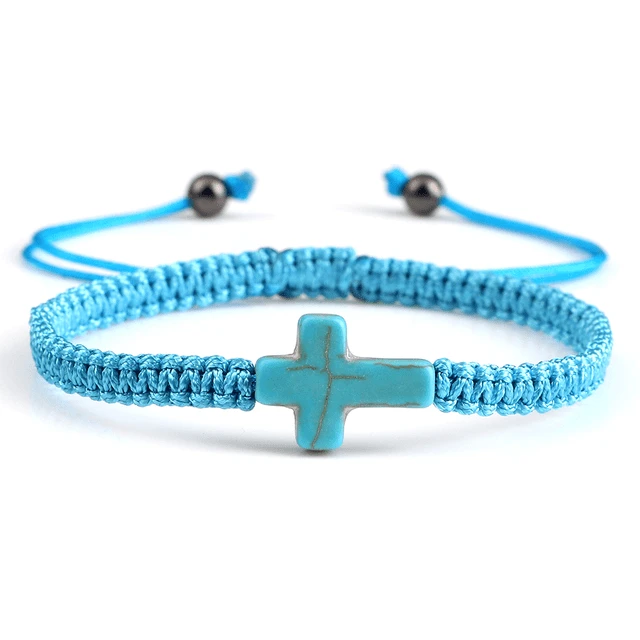 Braided Christian Bracelet With Matching Color Cross Charm 7 Braided Christian Bracelet With Matching Color Cross Charm - Image 5