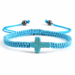 Braided Christian Bracelet With Matching Color Cross Charm 39 Braided Christian Bracelet With Matching Color Cross Charm -Lord's Guidance BraidedChristianBraceletLightBlue 7a0aaff4 6206 46db 8191 2f155feda62c