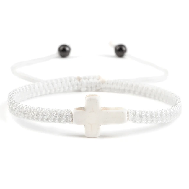 Braided Christian Bracelet With Matching Color Cross Charm 5 Braided Christian Bracelet With Matching Color Cross Charm - Image 3