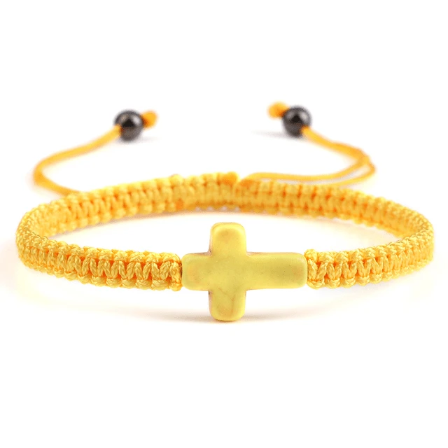 Braided Christian Bracelet With Matching Color Cross Charm 6 Braided Christian Bracelet With Matching Color Cross Charm - Image 4