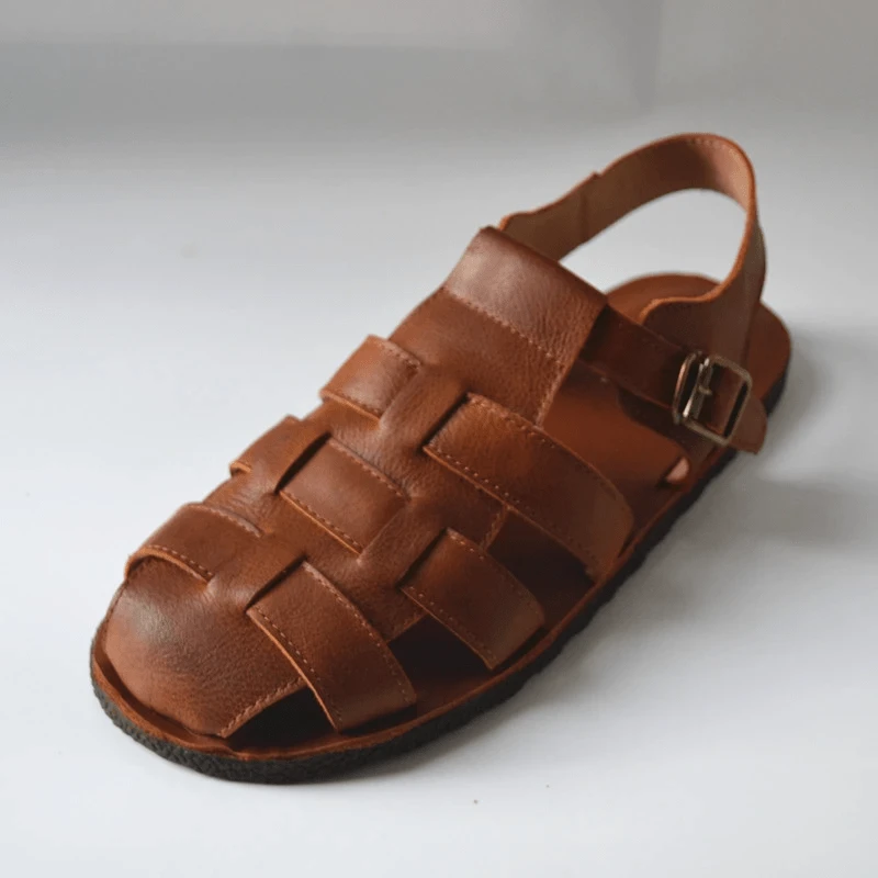 Jesus Style Braided Cowhide Leather Sandals 6 Jesus Style Braided Cowhide Leather Sandals - Image 4