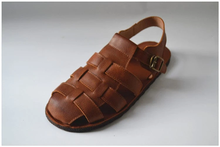 Jesus Style Braided Cowhide Leather Sandals 14 Jesus Style Braided Cowhide Leather Sandals - Image 12
