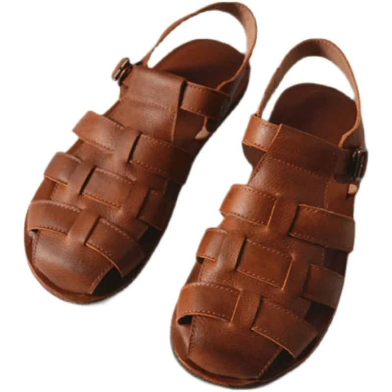 Jesus Style Braided Cowhide Leather Sandals 3 Jesus Style Braided Cowhide Leather Sandals