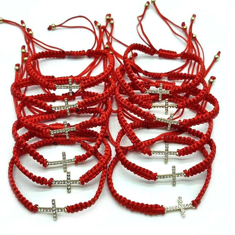 Bulk Set Of 12 Christian Cross Rope Bracelets 4 Bulk Set Of 12 Christian Cross Rope Bracelets - Image 2