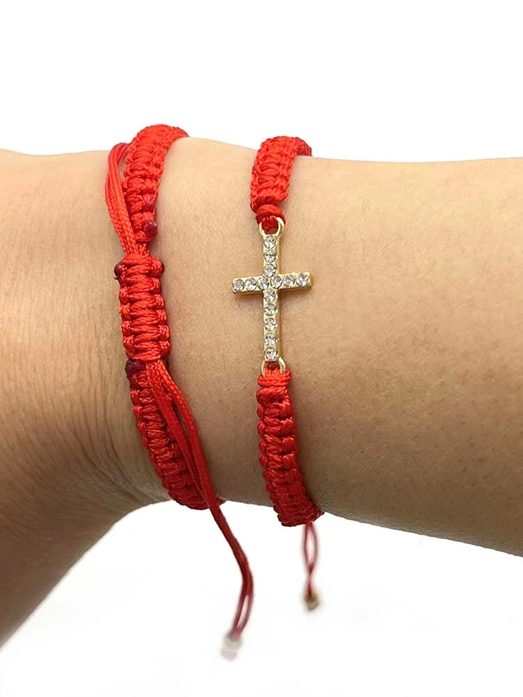 Bulk Set Of 12 Christian Cross Rope Bracelets 5 Bulk Set Of 12 Christian Cross Rope Bracelets - Image 3
