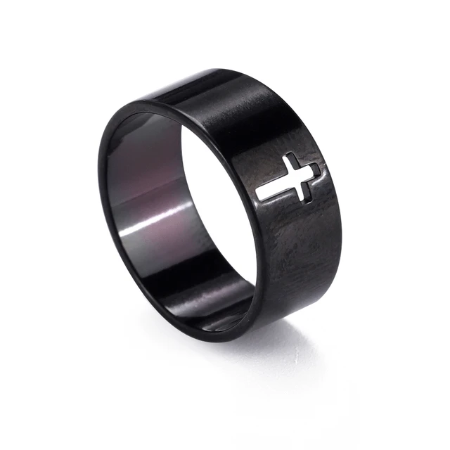 Thick Christian Hollow Cross Ring 4 Thick Christian Hollow Cross Ring - Image 3