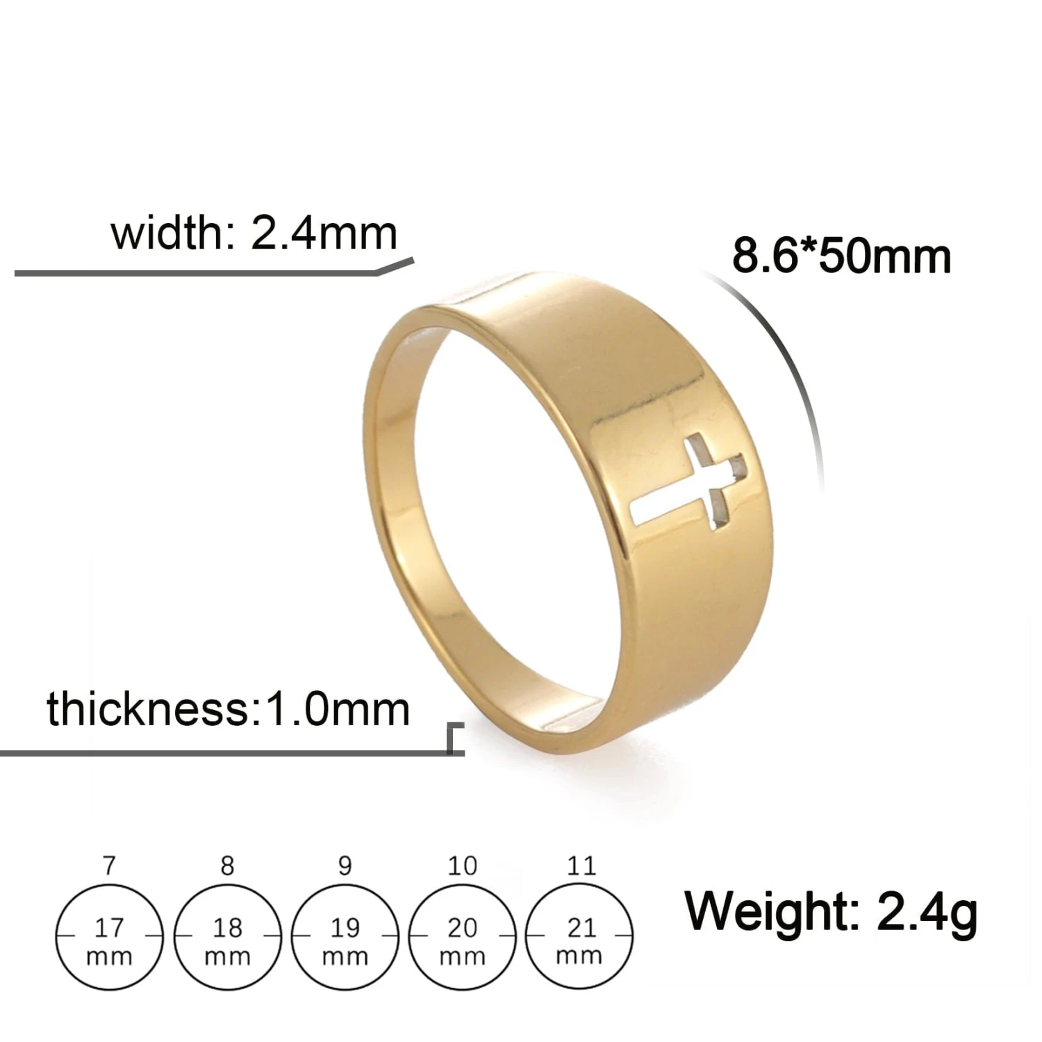 Religious Christian Ring With Hollow Cross 7 Religious Christian Ring With Hollow Cross - Image 5