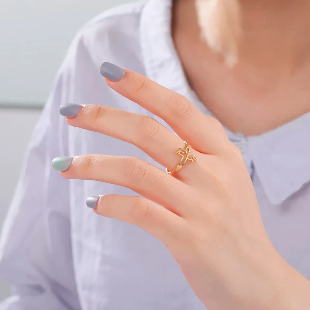 Minimalist Christian Jesus Ring 6 Minimalist Christian Jesus Ring - Image 4