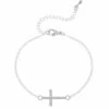 Women's Delicate Chain Cross Bracelet 1 Women's Delicate Chain Cross Bracelet -Lord's Guidance DelicateChainBraceletSteel