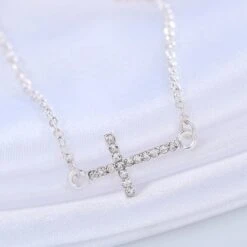Women's Delicate Chain Cross Bracelet 14 Women's Delicate Chain Cross Bracelet -Lord's Guidance DelicateChainBraceletSteelinSitu2