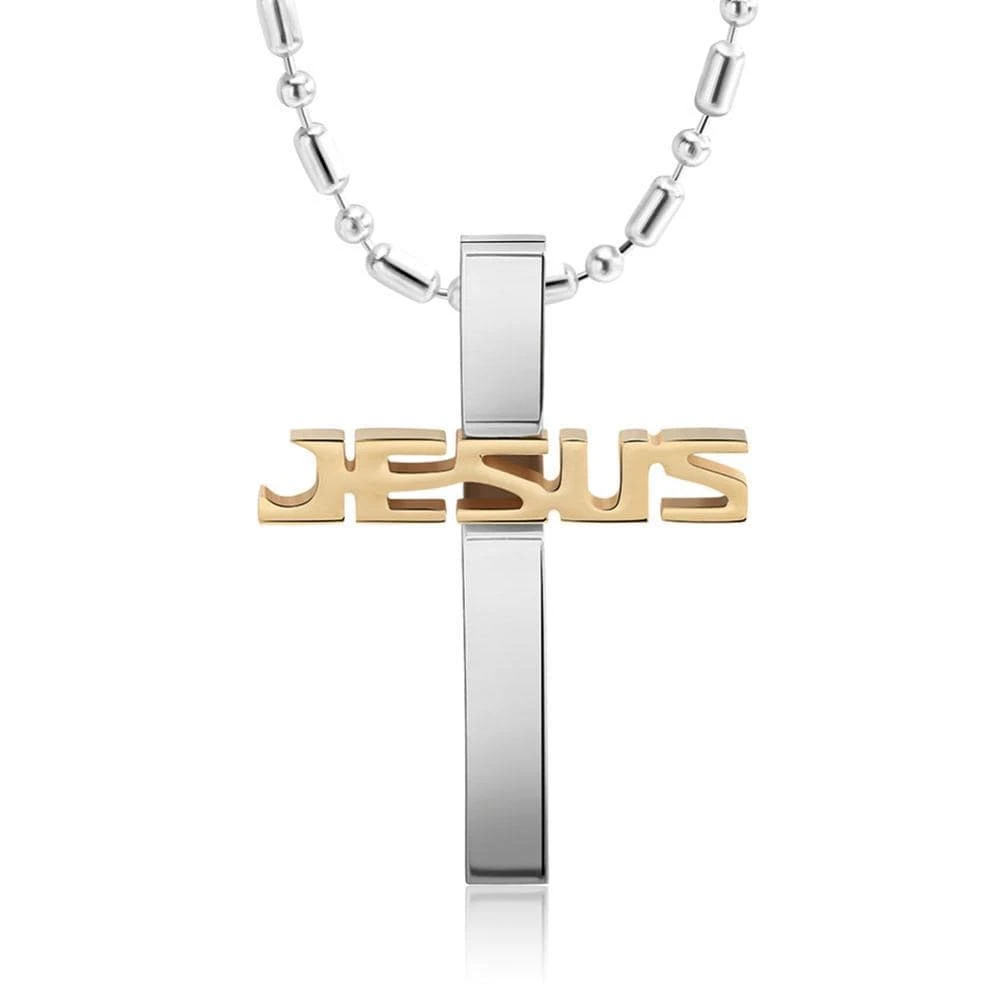 Men's Christian Necklace Jesus Name (Golden) 3 Men's Christian Necklace Jesus Name (Golden)