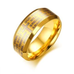 Christian Ring Lord's Prayer 10 Christian Ring Lord's Prayer -Lord's Guidance Gold Lord s Prayer Ring lord s guidance