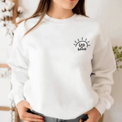 'God Is Good' Christian Graphic Sweatshirt 38 'God Is Good' Christian Graphic Sweatshirt -Lord's Guidance GraphicSweaterWhite d6c1a27d f9c7 4134 bd03 e766881cc081
