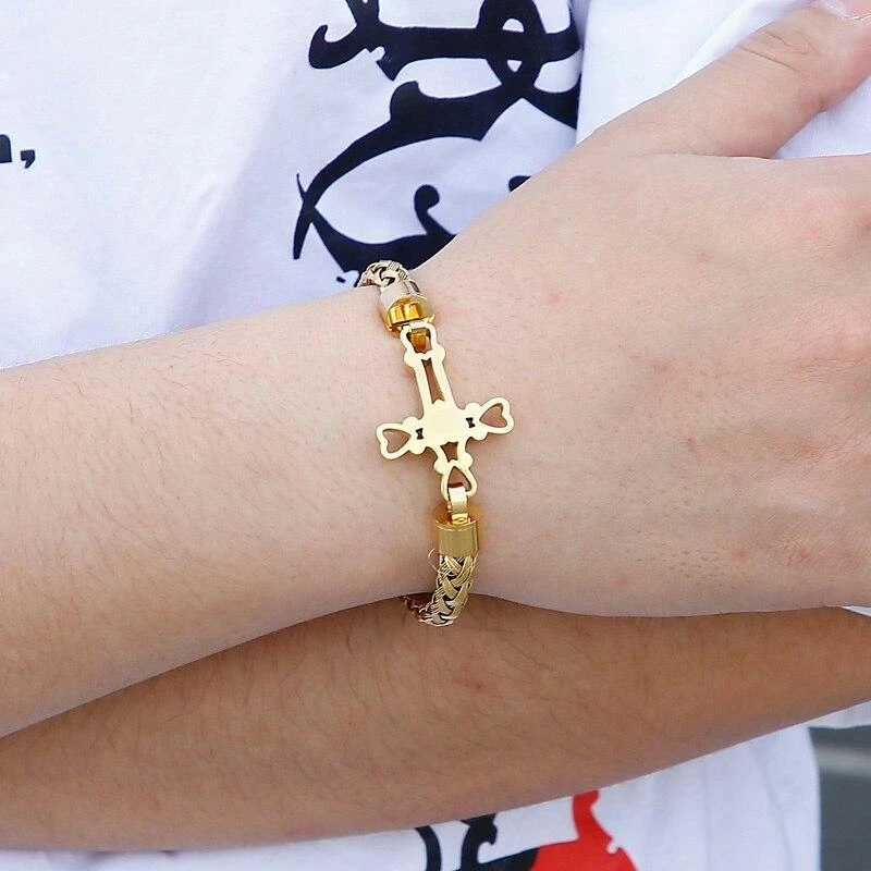 Men's Cross Bracelet Hollowed 7 Men's Cross Bracelet Hollowed - Image 5