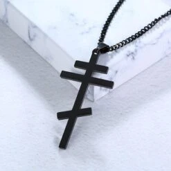 Men's Christian Necklace Orthodox Cross 12 Men's Christian Necklace Orthodox Cross -Lord's Guidance H0edad57f78c644a9be25b09b208896e1l