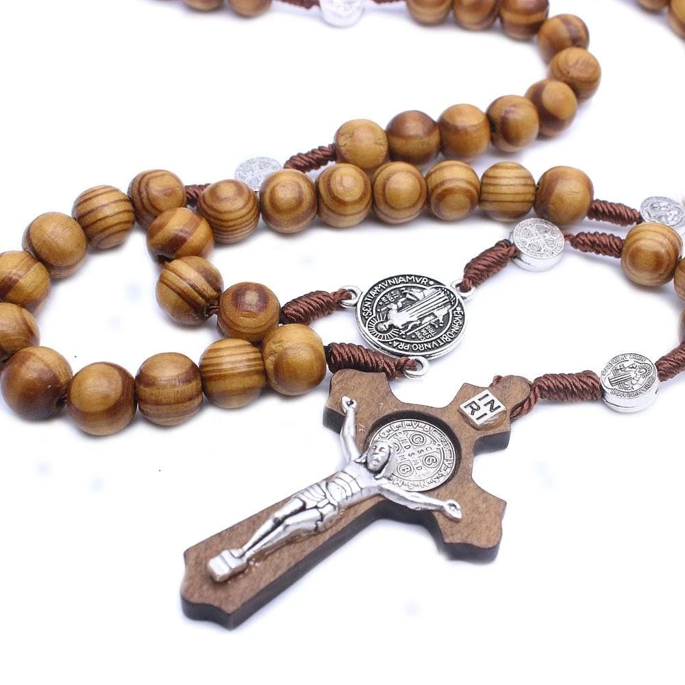 Men's Christian Necklace Wood Crucifix 4 Men's Christian Necklace Wood Crucifix - Image 2